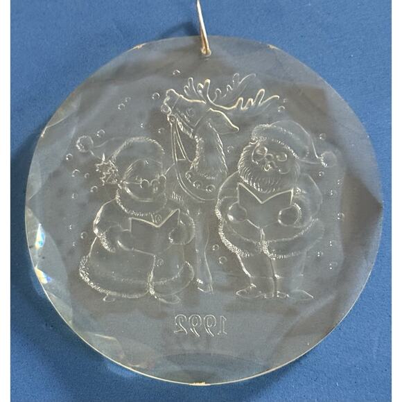 1992 Holiday Treasures Collectors Ornament Acrylic Santa Mrs. Claus Rudolph - Picture 5 of 11